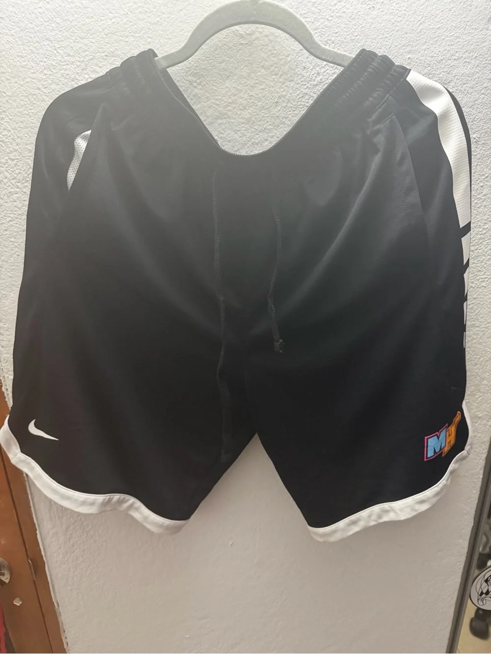 2023 Nike Men’s Black Miami Heat remix practice shorts.